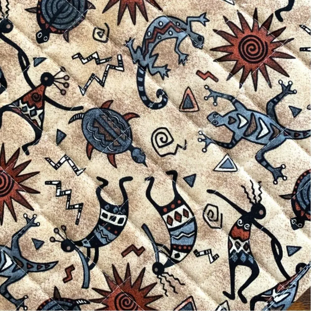 Vintagen Native American Southwestern Placemats 4 set Kitchen 100% Cotton Aztec